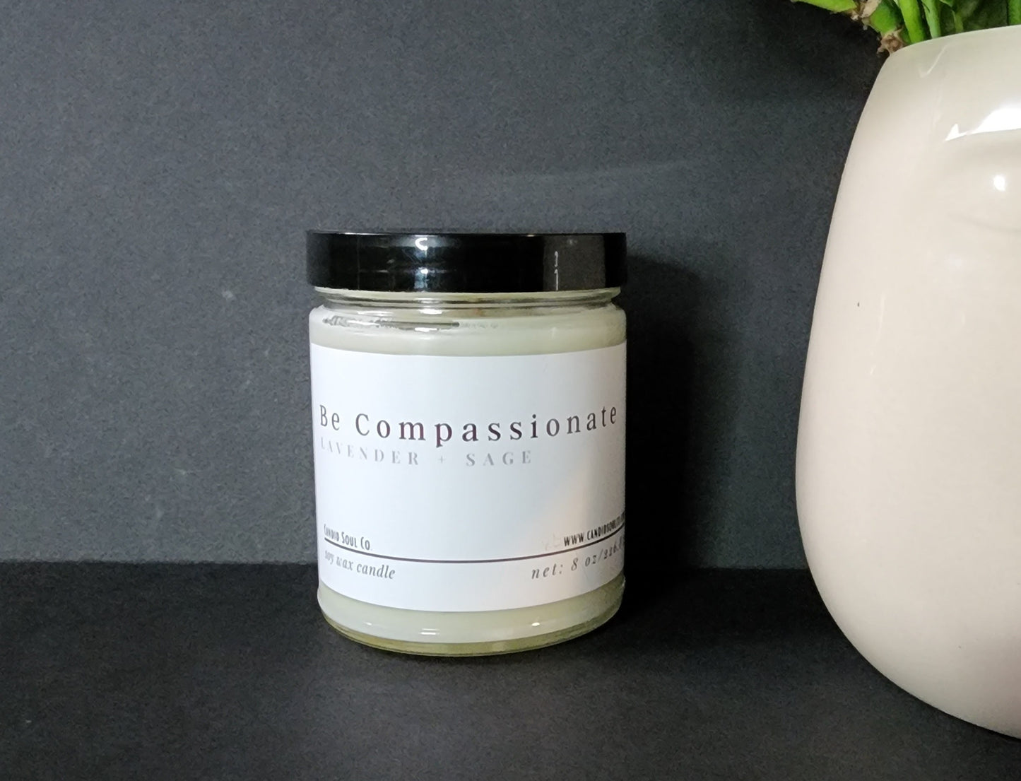 Lavender + Sage soy wax affirmation candle