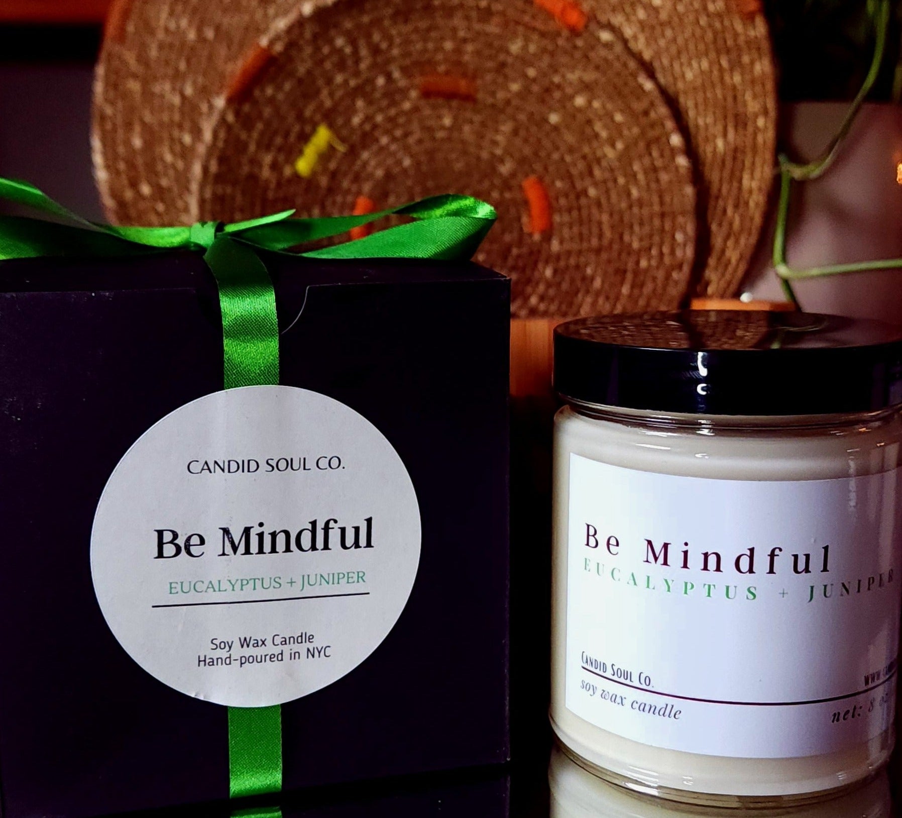 Be Mindful Eucalyptus soy wax affirmation candle